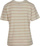 Urban Classics - Striped Boxy Dames T-shirt - L - Beige
