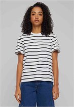 Urban Classics - Striped Boxy Dames T-shirt - L - Zwart/Wit