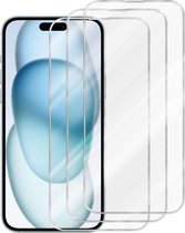Cadorabo 3x Screenprotector geschikt voor Apple iPhone 15 PLUS - Beschermende Pantser Film in KRISTALHELDER - Getemperd (Tempered) Display beschermend glas in 9H hardheid met 3D Touch