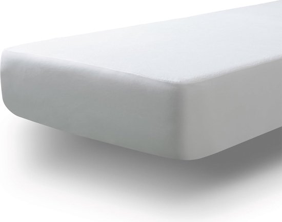 Waterdichte matrasbeschermer 105x190. Badstof 100% katoen matrashoes, zacht en zeer absorberend. Elastische contour voor eenvoudig aanpassen
