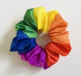 Scrunchie XL regenboog - regenboogkleuren - gay pride - handgemaakt - handmade