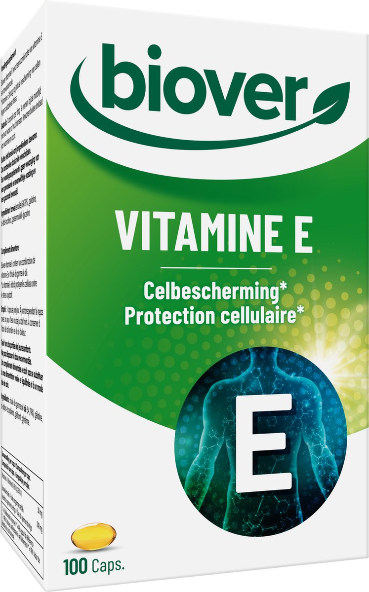 Biover Vitamine E natural - Vitaminen - Celbescherming - capsules met vitamine E – 100 capsules