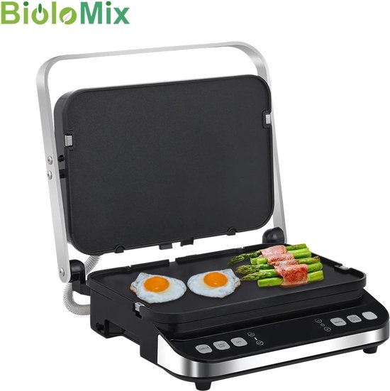 Biolomix Contactgrill Voor Het Bereiden Van Diverse Gerechten - Panini Grill - Tafel Grill - Anti Aanbaklaag