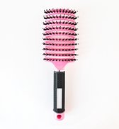 DreamGlow Haarborstel Antiklit Roze | haarborstel | Detangle Brush | kappers borstel| ontwarrend haar| Curved | Ronde| haar borstel | varkenshaar | zwijnenhaar |