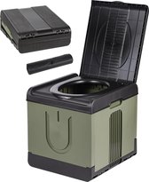 Camping Toilet 70L - 40x44x41cm - Portable Toilet - Draagbaar Toilet - Groen - Deelbaar Toiletten - Draagbare Toiletemmer - met Deksel - Chemisch toilet - Opvouwbare WC - Mobiel Toilet - Camping Gadgets