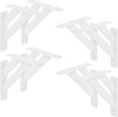 ML-Design 8 stuks plankdrager 180x180 mm, wit, aluminium, zwevende plankdrager, plankdrager, wanddrager voor plankdrager, plankdrager voor wandmontage, wandplankdrager plankdrager