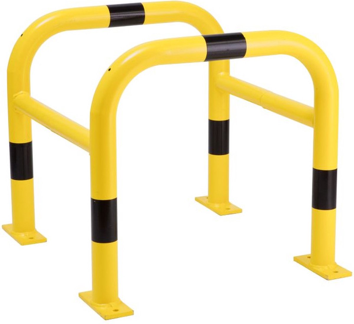 Morion beschermbeugel paal - geel zwart - gecoat en verzinkt 600 x 520 x 520 mm