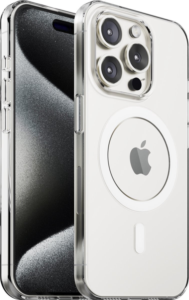 iTech Hoesje geschikt voor iPhone 15 Pro met MagSafe Transparant anti shock - crystal edition
