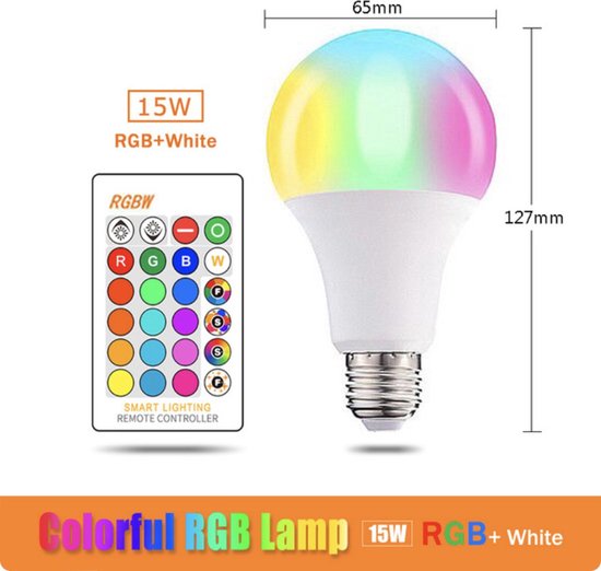 Licht bulb - Licht peer - E27 bulb met afstandbediening - Bulb - Multicolor - Verlichting - 220-240 V - Kamer - Led bulb with remote -