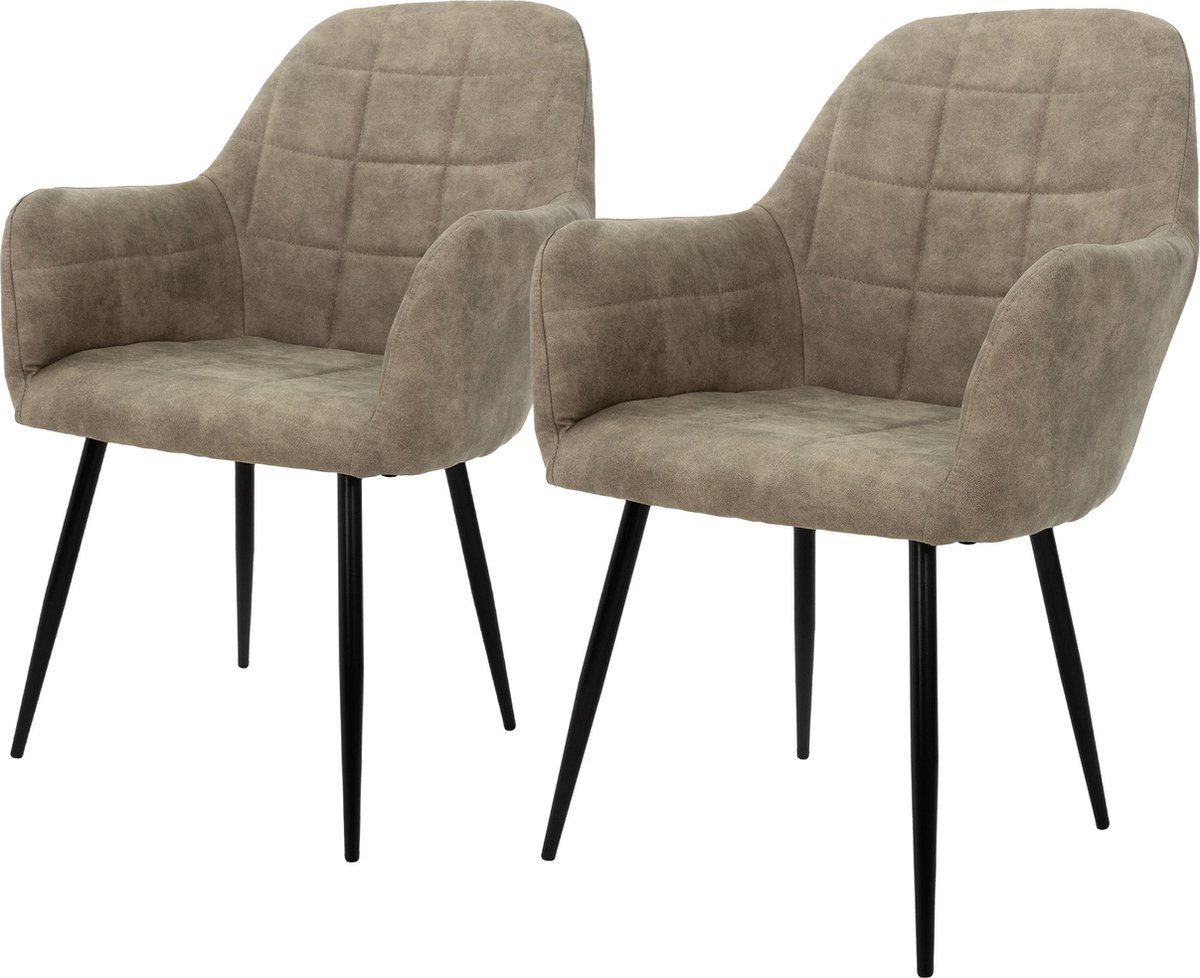 ecd germany eetkamerstoelen set van 2 comfortabele kuipstoel met armleuningen en rugleuning, luxe olijfgroene microleder zitting en stevige metalen poten in cromato design, stijlvolle moderne stoelen voor de eetkamer keuken of woonkamer interieur