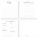 Open boek met de titels 'Wist je datjes voor 1 jaar', 'Hoogtepunten van het jaar', 'Naar de opvang/oppas' en lege lijnen.