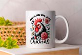 Mok Just A Girl Who Loves Chickens - ChickenLove - Gift - Cadeau - RoastChicken - ChickenWings - KipLiefde - GebakkenKipVrijdag - GeroosterdeKip - KipDiner