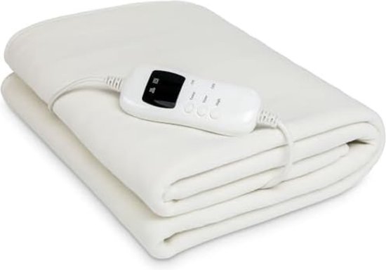 Elektrische bovendeken 1 persoons - Electrische bovendeken 1 persoons - Elektrische knuffeldeken - Elektrische fleece deken - 150 x 80 cm - Helder wit