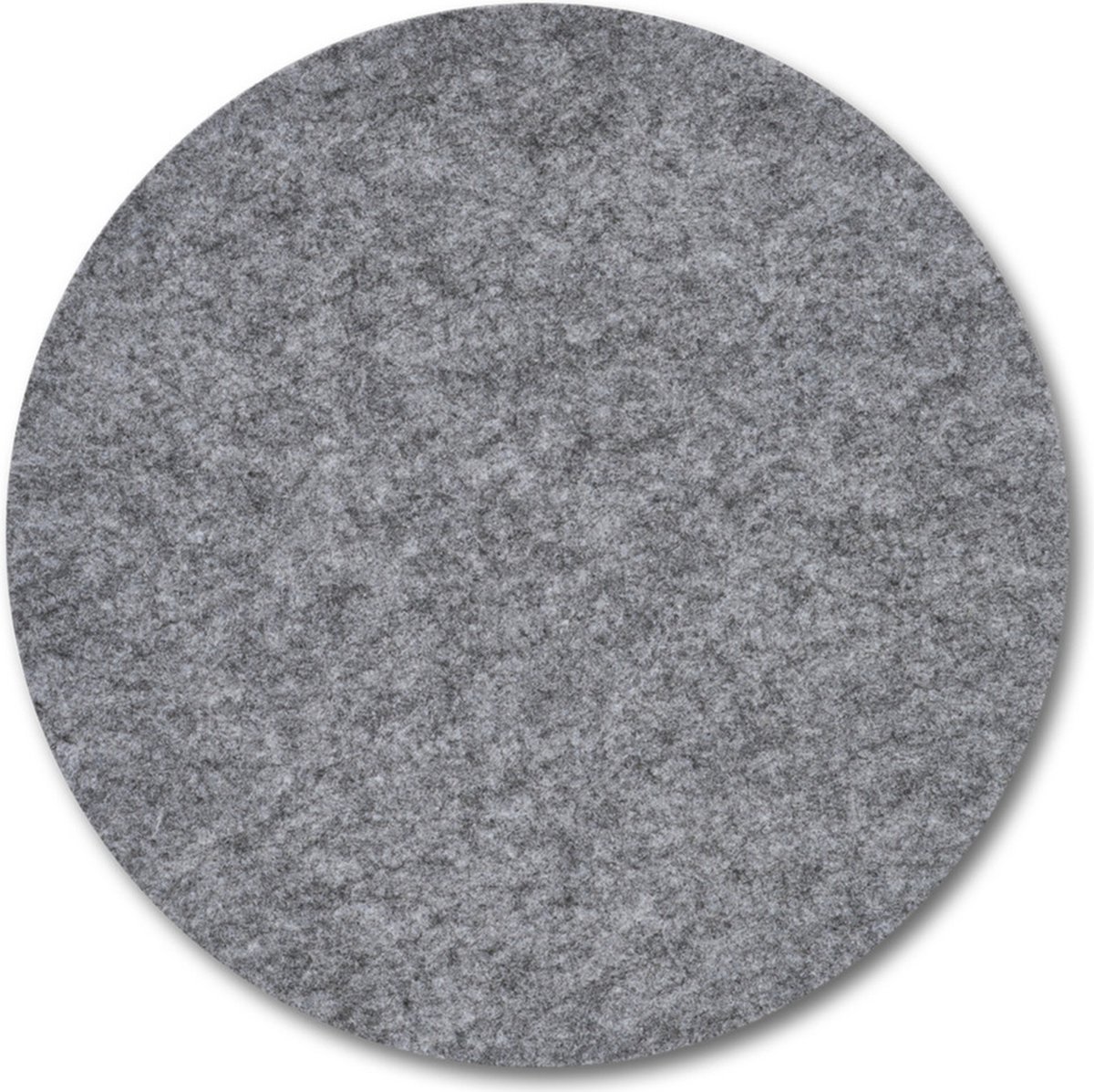 Zeller Ronde eettafel placemats - grijs - Dia 38cm - Vilt/polyester - Hittebestendig