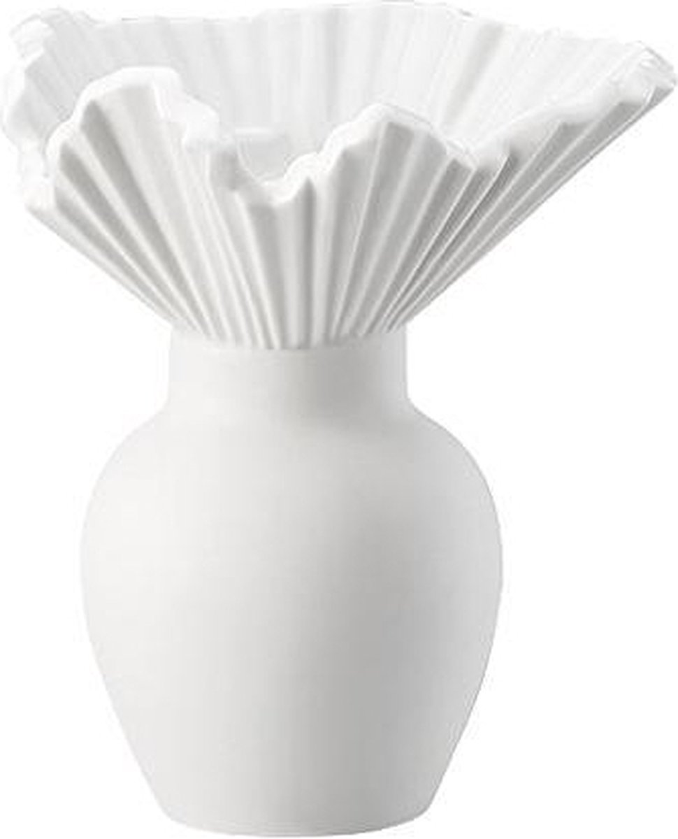 Rosenthal Miniaturvasen Vaas Falda wit mat 10 cm