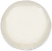 Riviera Maison Assiette plate Assiette Wit 26 cm - Porcelaine brillante Portofino avec logo RM