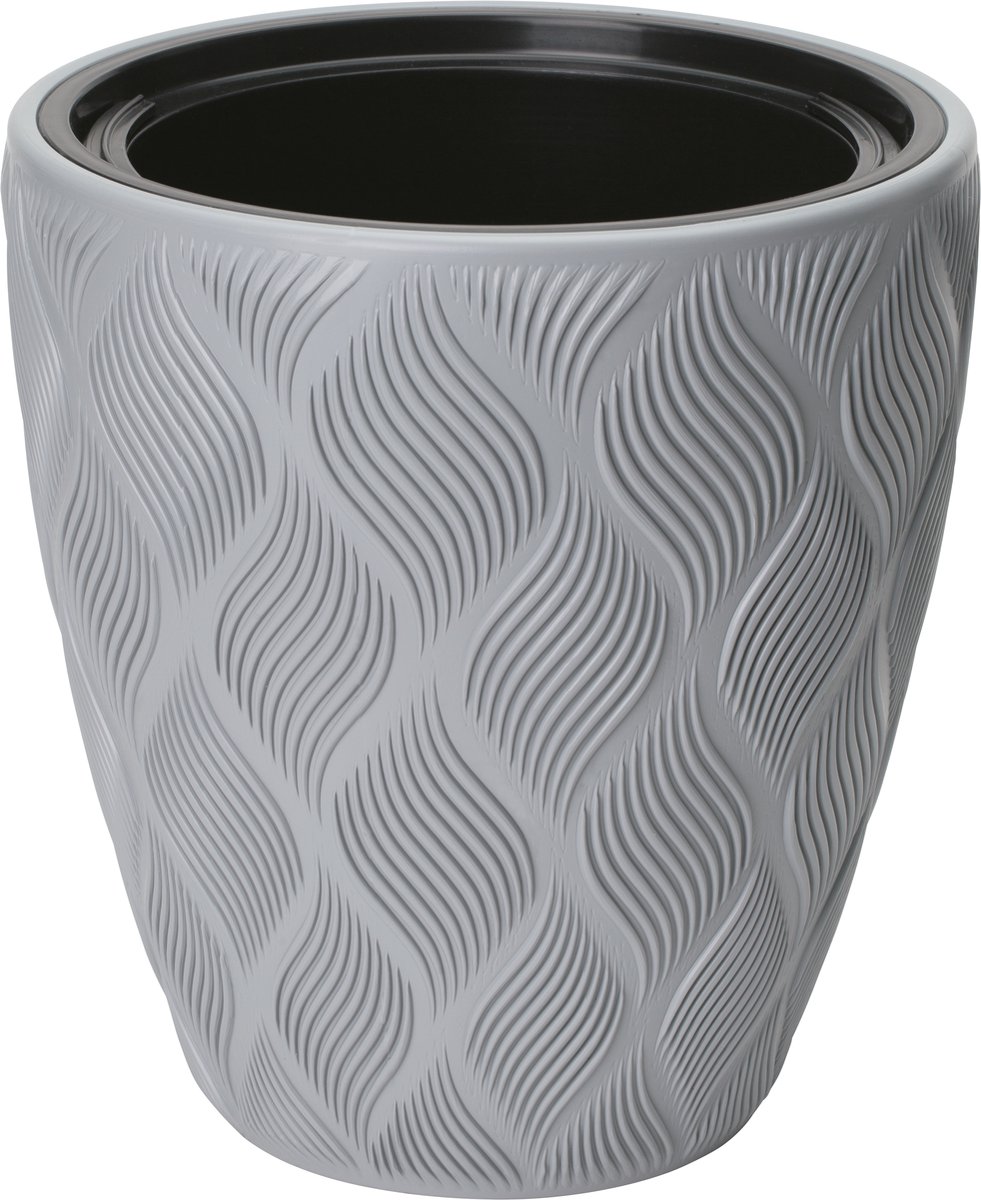 Bloempot Wave - Zilver - Binnen & Buiten - Plantenbak - Tuin - Bloembak - Moestuin - Bakken - Potten - Gratis Inzetbak