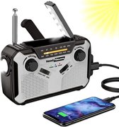Nouvelles d'urgence - Radio d'urgence portable - FM/ AM - Dynamo - Panneau solaire - Banque d'alimentation - 3000mAh - Lampe de poche - SOS - Radio météo