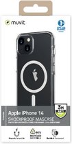 Muvit, Case Geschikt voor Apple iPhone 14 Gerecycled Schokbestendig 3M MagSafe-compatibel, Transparant