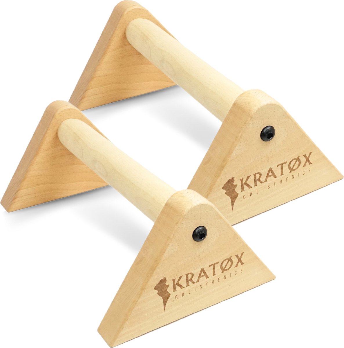 KRATØX Parallettes 30cm Push up Bars - Calisthenics - Push up grips - parallettes hout - Opdruksteunen - Opdruk steunen - Opdrukken - Dip bars - Fitness - Crossfit - KRATØX