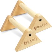 KRATØX Parallettes 30cm Push up Bars - Calisthenics - Push up grips - parallettes hout - Opdruksteunen - Opdruk steunen - Opdrukken - Dip bars - Fitness - Crossfit