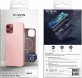SoSeven, Hoesje Geschikt voor Apple iPhone 12 Pro Max MAG CASE SILICONEN, Roze