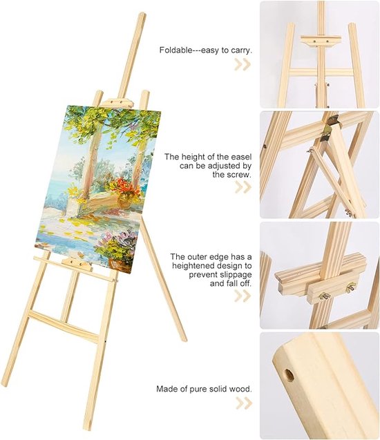 thumbnail: Yitexin 2 Stuks Houten Plaatstandaards - Displaystandaard Voor Fotolijsten, Kunst, Certificaten (20 Cm Hoogte)