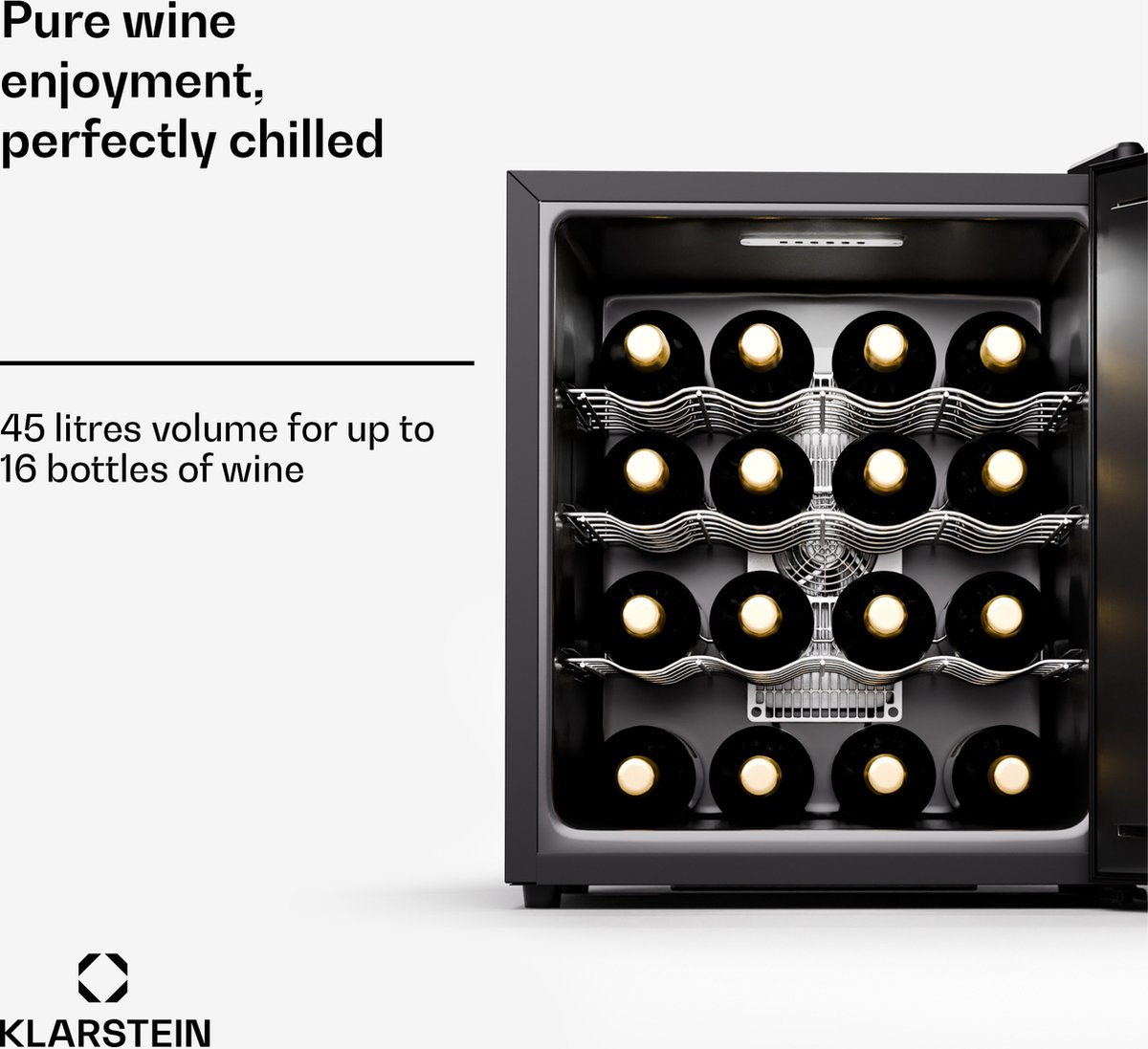 Klarstein Silent Vino 16 Uno - Wijnkoelkast - 1 Zone - 16 - afbeelding 3