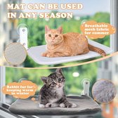 Kattenhangmat raam met 2 verwisselbare matten, kattenraamligstoel, vensterbankkussen kat kattenbed kattenligstoel met 4 grote zuignappen, kattenaccessoires (draaggewicht tot 25kg) 50 * 30cm