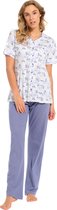 Pyjama femme Pastunette boutonné à manches courtes 20241-126-6 - Blauw - 36