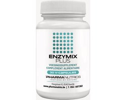ENZYMIX PLUS 30 v-caps Pharmanutrics - Vertering - Natuurlijke Enzymes - Hypo-allergeen // Vertering van vetten en koolhydraten // Maaglast