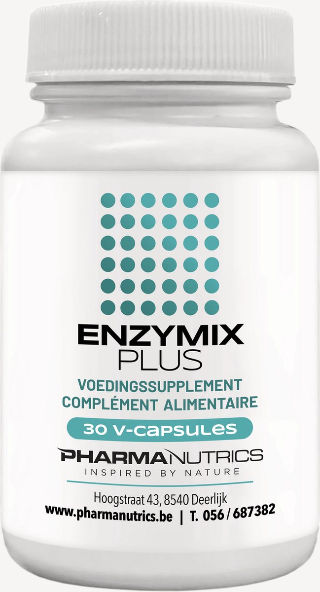 Goedkoopste ENZYMIX PLUS 30 v-caps Pharmanutrics - Vertering - Natuurlijke Enzymes - Hypo-allergeen // Vertering van vetten en koolhydraten // Maaglast