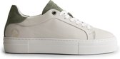 Travelin' Santec Leren Damessneakers - Veterschoenen - Wit/Groen leer