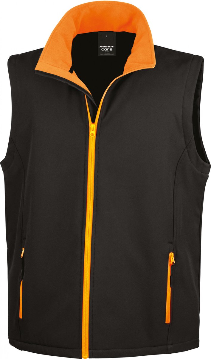 Result Printable Soft Shell Bodywarmer RT232 - Black/Orange - XL
