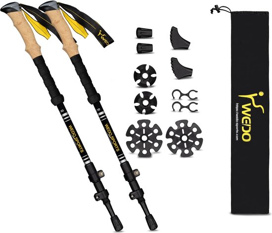 Glymnis Bâton De Marche Bâton De Randonnée En Aluminium 7075 Réglables 65-135CM Pour Trekking