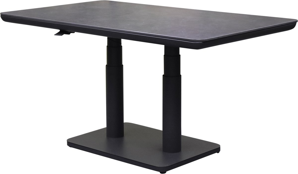 Nevada in hoogte verstelbare lounge diningtafel 140x80xH51-72cm antraciet