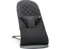 BabyBjörn Wipstoel Bliss - Geweven klassiek quilt - Zwart - Ergonomisch - Verstelbaar - Inklapbaar