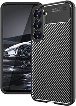 Carbon TPU Bescherm-Hoes Skin geschikt voor Samsung Galaxy S24 PLUS - Zwart