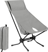 BukkitBow - Chaise de Camping Pliable - Tissu Oxford - Tubes Aluminium - avec Sac de Rangement - Grijs