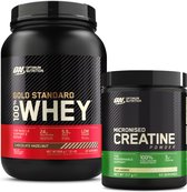 Optimum Nutrition Gold Standard 100 % Whey Protein + Créatine Bundle - Poudre de protéine chocolat-noisette 900 grammes (28 portions) + Créatine monohydrate 317 grammes (88 portions)