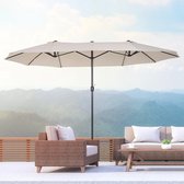 Brondeals® - dubbele parasol - 4.6x2.7x2.4m - veel schaduw - kwaliteit - luxe uitstaling - bestand tegen weer, water en zonlicht