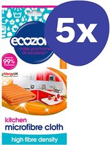 Ecozone Keuken Microfibre Doek (5x 1 stuk)