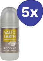 Salt of the Earth Hervulbare Roll-on Deodorant - Amber & Sandelhout (5x 75ml)