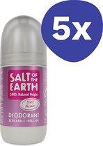 Déodorant Roll-on Rechargeable Salt of the Earth - Fleur de Pivoine (5x 75ml)