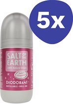 Salt of the Earth Hervulbare Roll-on Deodorant - Zoete Aardbei (5x 75ml)