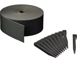 Nature - Borderrandset - H7,5cm x 10m - met grondpennen - zwart