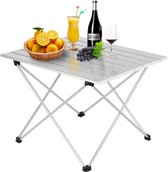 BukkitBow - Table de camping pliable en aluminium - avec sac de rangement - 46x40x56cm - Argent