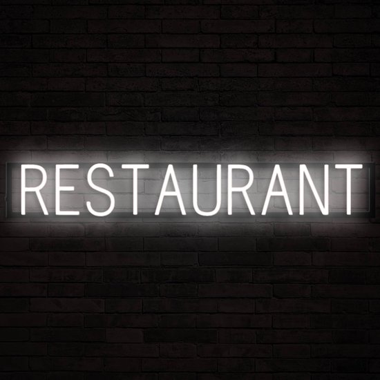 RESTAURANT - Néon publicitaire Néon LED enseigne lumineuse | SortBrite | 99,98 x 16 cm | 6 modes de gradation et 8 animations lumineuses | Éclairage au néon pour panneaux publicitaires