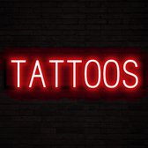 TATTOOS - Lichtreclame Neon LED bord verlicht | SpellBrite | 72,99 x 16 cm | 6 Dimstanden & 8 Lichtanimaties | Reclamebord neon verlichting