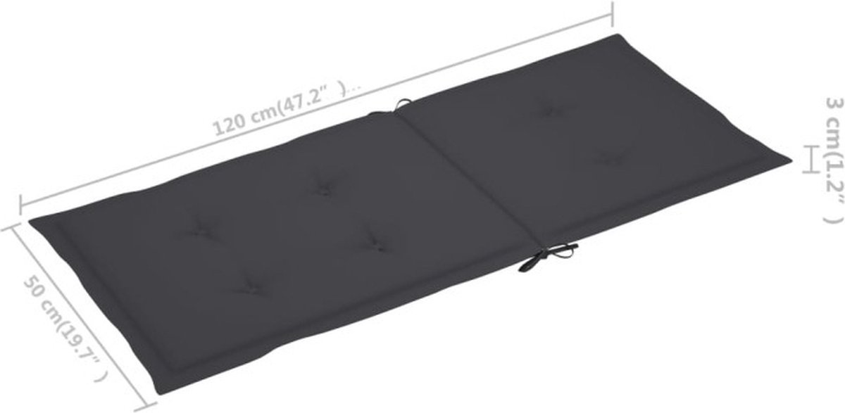 vidaXL - Tuinstoelen - 6 - st - met - antracietkleurige - kussens - massief - teakhout